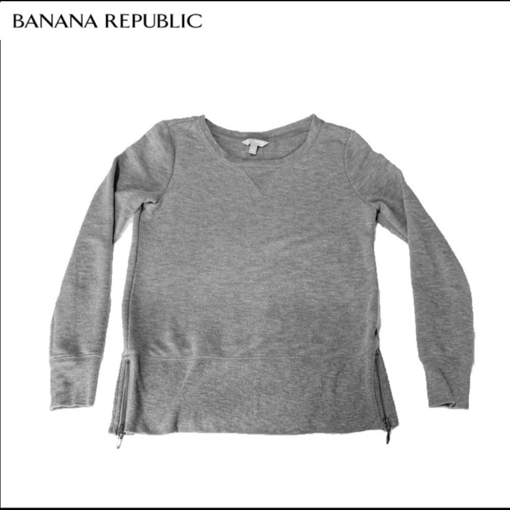 Banana Republic Sweater Gray Long Sleeve Zippers